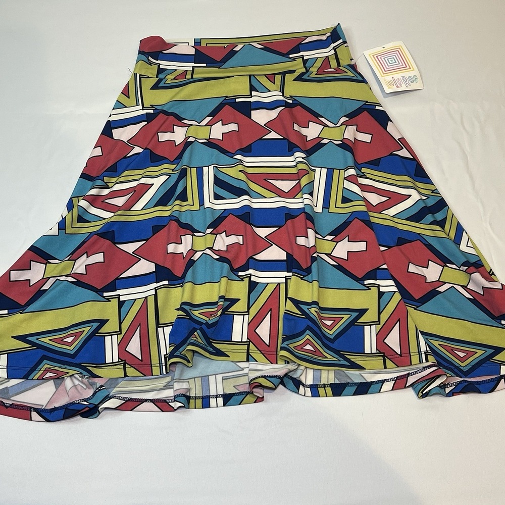 LuLaRoe Kids Azure Swing Skirt Girls Size 10 Geometric A Line Pull On Stretch